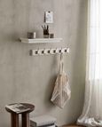 Edgy Matt White 6 Hooks Coat Rack