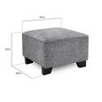 Nebraska Footstool - Slate Grey Fabric