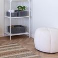 Paisley Pouf - Round - Off White Fabric