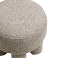 Perth Pouf - Round - Light Grey Fabric