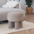 Perth Pouf - Round - Light Grey Fabric