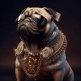 Pug Tempered Glass Square Wall Art