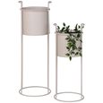 Rabo Flower Pot - Set of 2 - Sand Metal