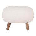 Savona Footstool - White Faux Lambskin