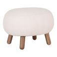 Savona Footstool - White Faux Lambskin