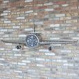 Aeroplane Metal Clock - Silver Metal