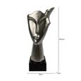 Face Sculpture - Silver and Black Ceramic