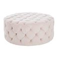 Suri Footstool - Round - Pink Tufted