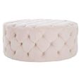 Suri Footstool - Round - Pink Tufted
