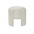 Footstool - Round - Taupe Chenille Fabric - Small