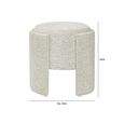 Footstool - Round - Taupe Chenille Fabric - Small