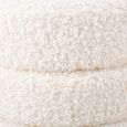 Ottoman Footstool - Round - White Boucle Fabric