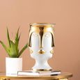 Vase - White and Gold - Face - Ceramic