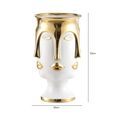 Vase - White and Gold - Face - Ceramic