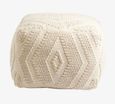 Wular Off White Fabric Pouf