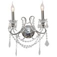 2 Branch Cut Glass Chandelier Wall Light - Chrome