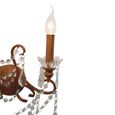 2 Branch Cut Glass Chandelier Wall Light - Antique Gold