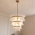 Ameline Chandelier - Antique Brass - Glass and Metal