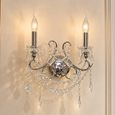 2 Branch Cut Glass Chandelier Wall Light - Chrome