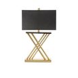 Table Lamp - Black Linen and Gold Metal