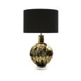 Table Lamp - Black Velvet Fabric - Gold Glass