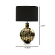 Table Lamp - Black Velvet Fabric - Gold Glass