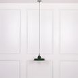 British Factory Style Pendant Light - Green Painted Metal - 36cm