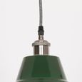 British Factory Style Pendant Light - Green Painted Metal - 36cm