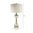 Table Lamp - Cream Linen and Tapioca Clear Glass