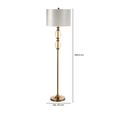 Floor Lamp - Cream Velvet Fabric - Amber Brown Glass