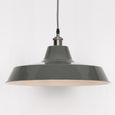 Factory Style Pendant Light - Grey Painted Metal - 46cm