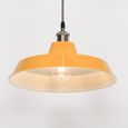 Factory Style Pendant Light - Mustard Yellow Painted Metal - 36cm
