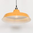 Factory Style Pendant Light - Mustard Yellow Painted Metal - 46cm