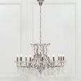 French Style Shallow Cut Glass Chandelier - Chrome - 12 Branch