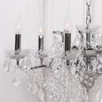 French Style Shallow Cut Glass Chandelier - Chrome - 6 Branch