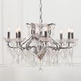 French Style Shallow Cut Glass Chandelier - Chrome - 8 Branch