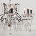 French Style Shallow Cut Glass Chandelier - Chrome - 8 Branch