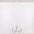 French Style Distressed Chandelier with Shade - White - 5 Branch