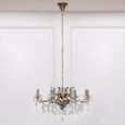 French Style Shallow Cut Glass Chandelier - Gold - 8 Branch