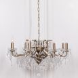 French Style Shallow Cut Glass Chandelier - Gold - 8 Branch