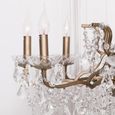 French Style Shallow Cut Glass Chandelier - Gold - 8 Branch