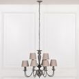French Style Chandelier with Shade - Grey - 12 Branch