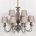 French Style Chandelier with Shade - Grey - 12 Branch