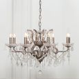 French Style Shallow Cut Glass Chandelier - Silver - 8 Branch