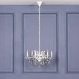 French Style Shallow Cut Glass Chandelier - White - 6 Branch