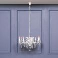 French Style Shallow Cut Glass Chandelier - White - 8 Branch