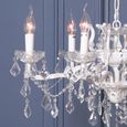French Style Shallow Cut Glass Chandelier - White - 8 Branch