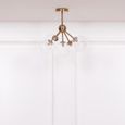 Sputnik Glass Ceiling Light - Gold Satin - 5 Arm Ball