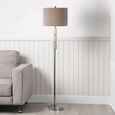 Floor Lamp - Grey Faux Silk and White Marble