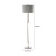 Floor Lamp - Grey Faux Silk and White Marble